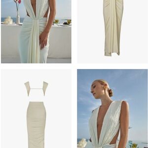 Elegant light blue Plunge Dress